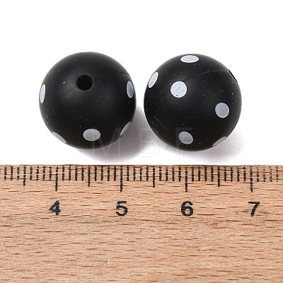 Food Grade Eco-Friendly Printed Silicone Beads SIL-A013-01A-07-1