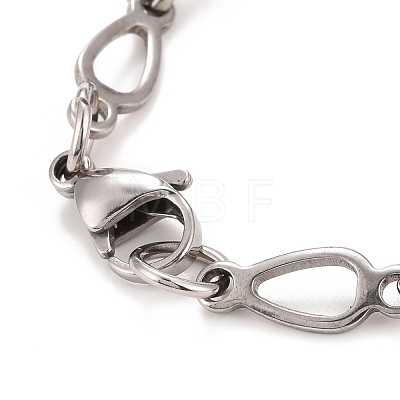 304 Stainless Steel Cross Link Bracelet with Teardrop chains for Men Women STAS-E160-27EBP-1