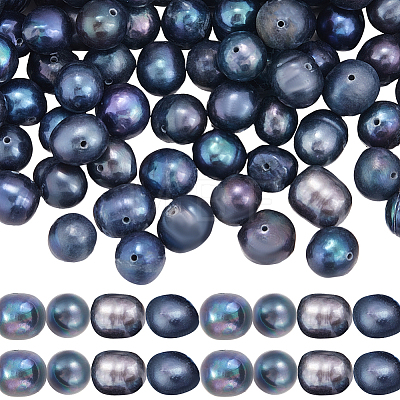 80Pcs Natural Cultured Freshwater Pearl Dyed Beads PEAR-SC0001-09-1