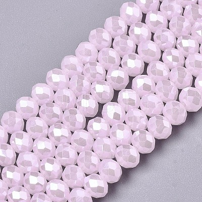 Electroplate Glass Beads Strands EGLA-A034-J8mm-A03-1