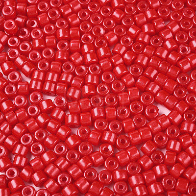 Opaque Baking Paint Glass Seed Beads SEED-T008-02K-1