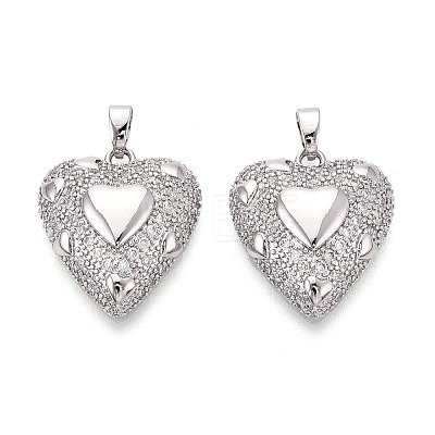 Brass Micro Pave Cubic Zirconia Pendants KK-T073-40P-1