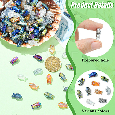 100Pcs Electroplate Transparent Glass Beads EGLA-YW0005-28A-1