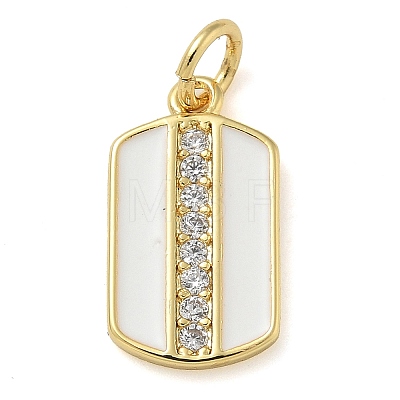 Rack Plating Brass Micro Pave Cubic Zirconia Pendants KK-K392-03G-04-1