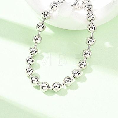 Brass Ball Link Chain Bracelets for Women BJEW-H640-02A-P-1