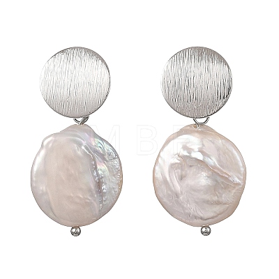 Natural Keshi Pearl Stud Dangle Earrings EJEW-JE07133-02-1
