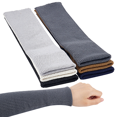 6Pcs 6 Colors Polyester Elastic Ribbing Fabric for Cuffs DIY-BC0006-53A-1