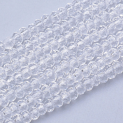 Transparent Glass Beads Strands GLAA-R200-C09-1