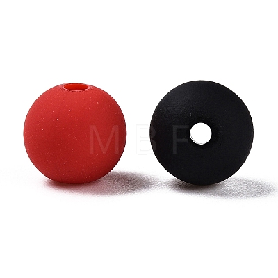 Rubberized Style Imitated Silicone Acrylic Beads MACR-T048-01C-02-1