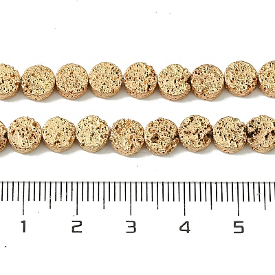 Electroplated Natural Lava Rock Beads Strands G-I360-M01-02-1