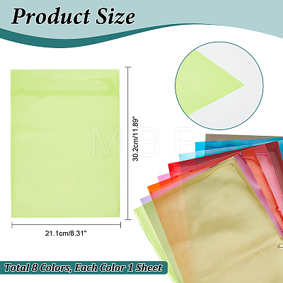  8 Sheets 8 Colors A4 PVC Translucent Color Sheet DIY-NB0008-28-1