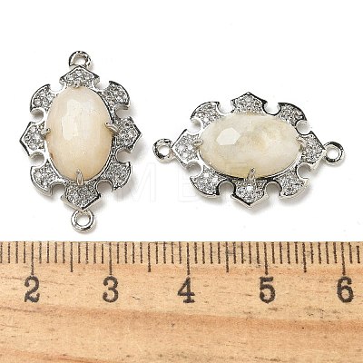 Natural Moonstone Faceted Oval Connector Charms G-G181-06P-09-1