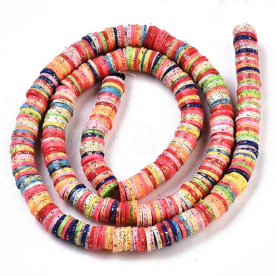 Handmade Polymer Clay Beads Strand X-CLAY-T018-04D-1