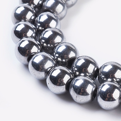 Synthetic Magnetic Hematite Beads Strands G-H1098-1-1
