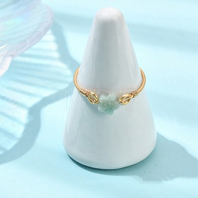 Natural Gemstone Beads Finger Rings RJEW-JR01041-1