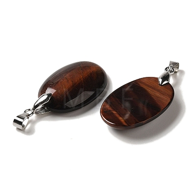 Dyed Natural Red Tiger Eye Pendants G-Z055-03P-20-1