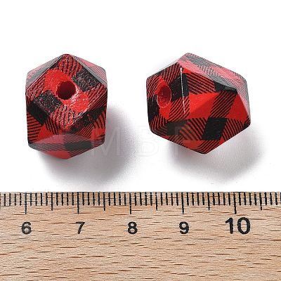 Printed Schima Wood Beads WOOD-G023-19B-1