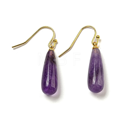 Ion Plating(IP) Natural Mixed Stone Dangle Earring EJEW-C084-01G-1