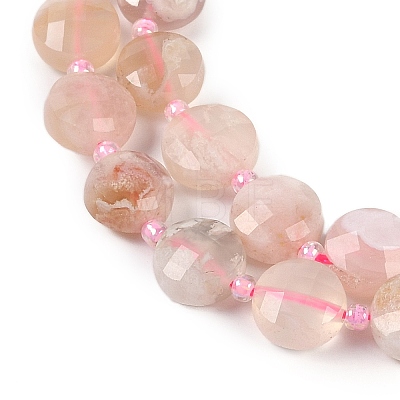 Natural Cherry Blossom Agate Beads Strands G-B094-A02-01-1