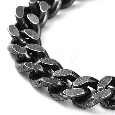 304 Stainless Steel Cuban Link Chains Bracelets BJEW-D031-13B-1