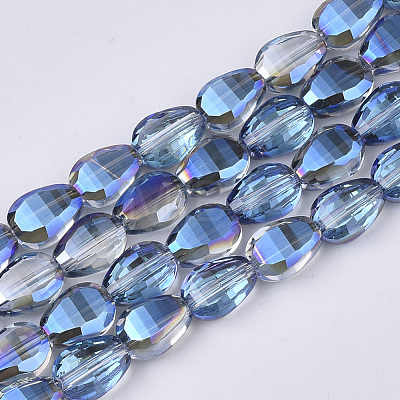 Translucent Electroplate Glass Beads Strands EGLA-T020-03B-1