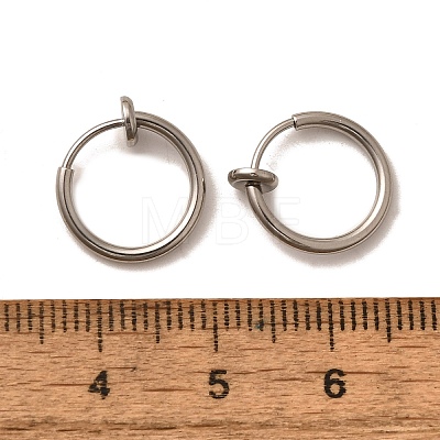 Tarnish Resistant 304 Stainless Steel Retractable Clip-on Hoop Earrings STAS-I097-078P-1