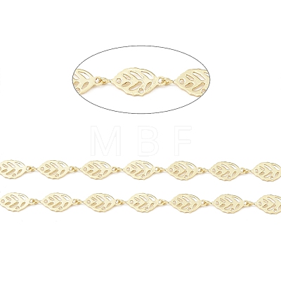Brass Hollow Leaf Link Chains CHC-M025-10G-1