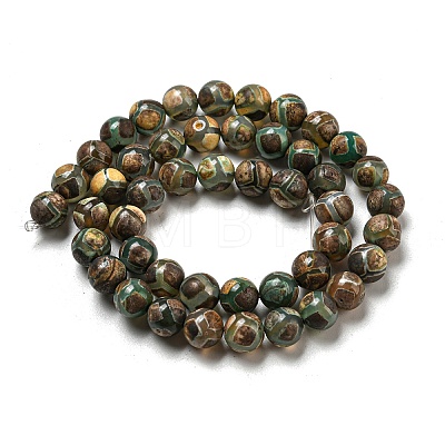 Tibetan Style dZi Beads Strands G-P526-D09-02-1