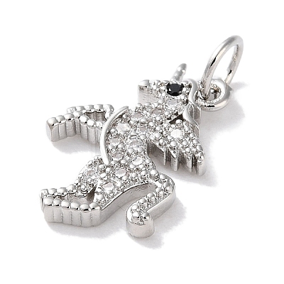 Rack Plating Brass Micro Pave Cubic Zirconia Pendants KK-Z039-24P-1