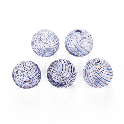 Transparent Handmade Blown Glass Globe Beads GLAA-T012-35C-06-1