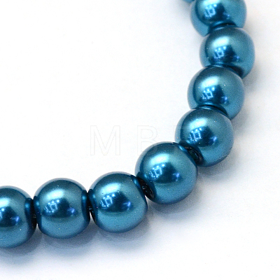 Baking Painted Pearlized Glass Pearl Round Bead Strands X-HY-Q003-4mm-06-1