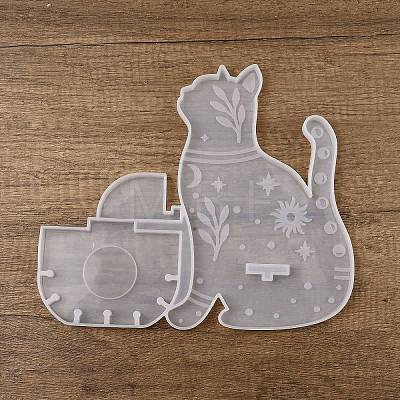 Cat Shape Floating Shelf DIY Silicone Mold DIY-K067-01-1