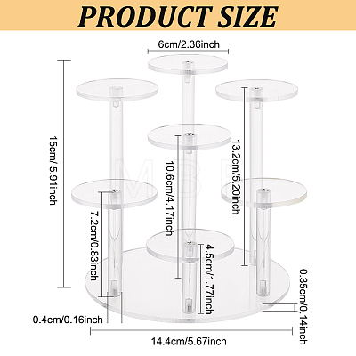 7-Tier Round Transparent Acrylic Display Stand Risers ODIS-WH0026-04-1
