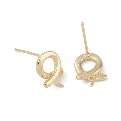 Brass Stud Earring Findings KK-G497-31G-1