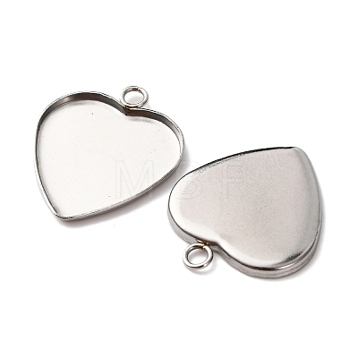304 Stainless Steel Pendant Cabochon Settings STAS-D379-09C-P-1