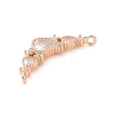 Brass Pave Clear Cubic Zirconia Connector Charms ZIRC-K088-19KCG-1