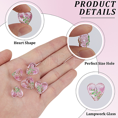 20Pcs Handmade Transparent Lampwork Beads BLOW-PA0001-02-1