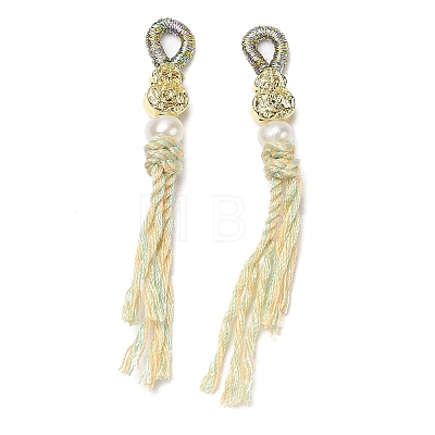 Round Pearl Tassel Big Pendants KK-K236-03G-1