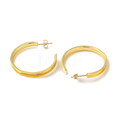 Rack Plating Iron Stud Half Hoop Earrings EJEW-M254-01G-01-1