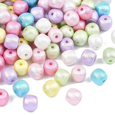 Textured Opaque ABS Imitation Pearl Beads MACR-K361-18-1