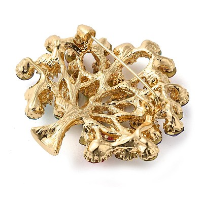 Christmas Alloy Colorful Rhinestone Brooches JEWB-U009-10B-1