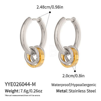 304 Stainless Steel Hoop Dangle Earrings for Women DP9089-2-1