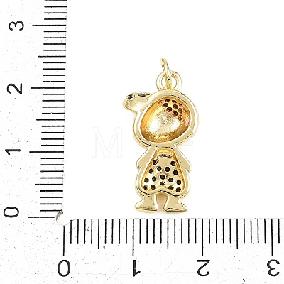 Brass Micro Pave Cubic Zirconia Pendants KK-D258-36G-01-1