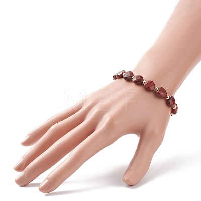 Gemstone Heart Beaded Bracelet for Women BJEW-JB08697-1
