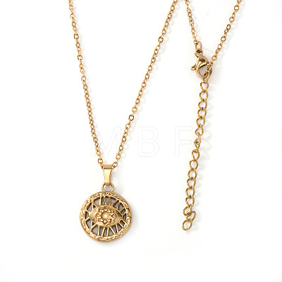 Brass Evil Eye Pendant Necklaces JK0214-1