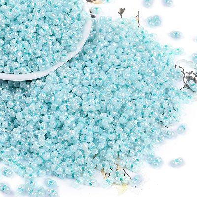 Opaque Colours Luster Glass Seed Beads SEED-K010-04E-1
