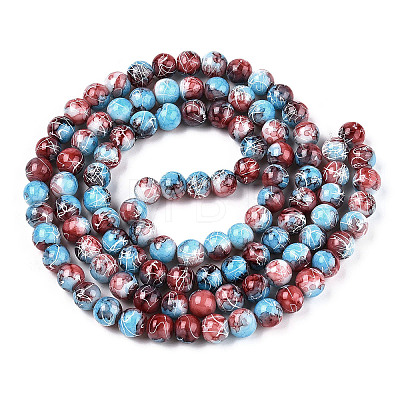 Drawbench Glass Round Beads GLAD-WH0001-01-21-1
