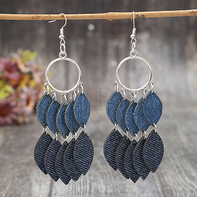 Imitation Leather & Zinc Alloy Dangle Earrings WG32886-02-1