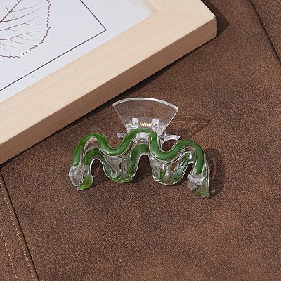 Letter M Plastic Enamel Claw Hair Clips PW23111128791-1