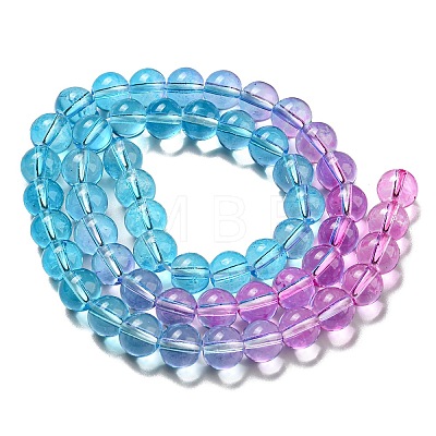 Dyed & Heated Synthetic Quartz Beads Strands G-P502-01B-02-1
